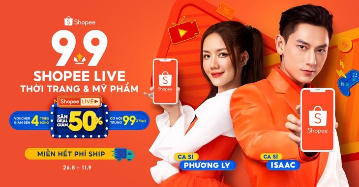 "9-9 Shopee Live Thời trang & Mỹ phẩm" diễn ra từ nay đến hết ngày 11.9 với nhiều chương trình giải trí và ưu đãi qua livestream