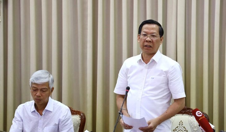 Chủ tịch UBND TP.HCM Phan Văn Mãi phát biểu chỉ đạo - Ảnh: TTBC