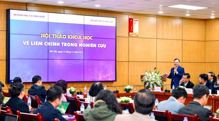 Hội thảo khoa học về liêm chính trong nghiên cứu diễn ra tại Đại học Bách khoa Hà Nội ngày 19-12-2023 - Ảnh: PHẠM NGỌC KIÊN