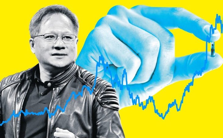 Ông Jensen Huang (Hoàng Nhân Huân) , giám đốc điều hành và người sáng lập chính của Nvidia - doanh nghiệp trị giá hơn 1.000 tỉ USD - Ảnh: THE TELEGRAPH