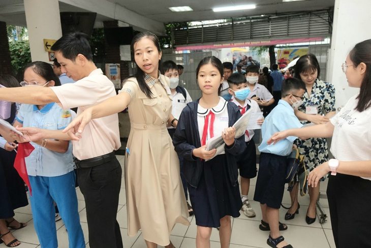 Đã có điểm thi, điểm chuẩn vào lớp 6 Trường Trần Đại Nghĩa- Ảnh 1. Thí sinh dự khảo sát vào lớp 6 Trường Trần Đại Nghĩa năm 2024 - Ảnh: NHƯ HÙNG